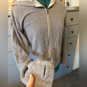 Russell Athletic Men's Heather Gray Zip-Up Sweater